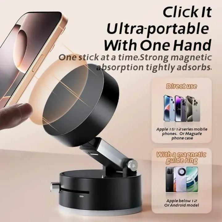 360 Degree Magnetic Phone Holder – Universal Car Mount Black ABS