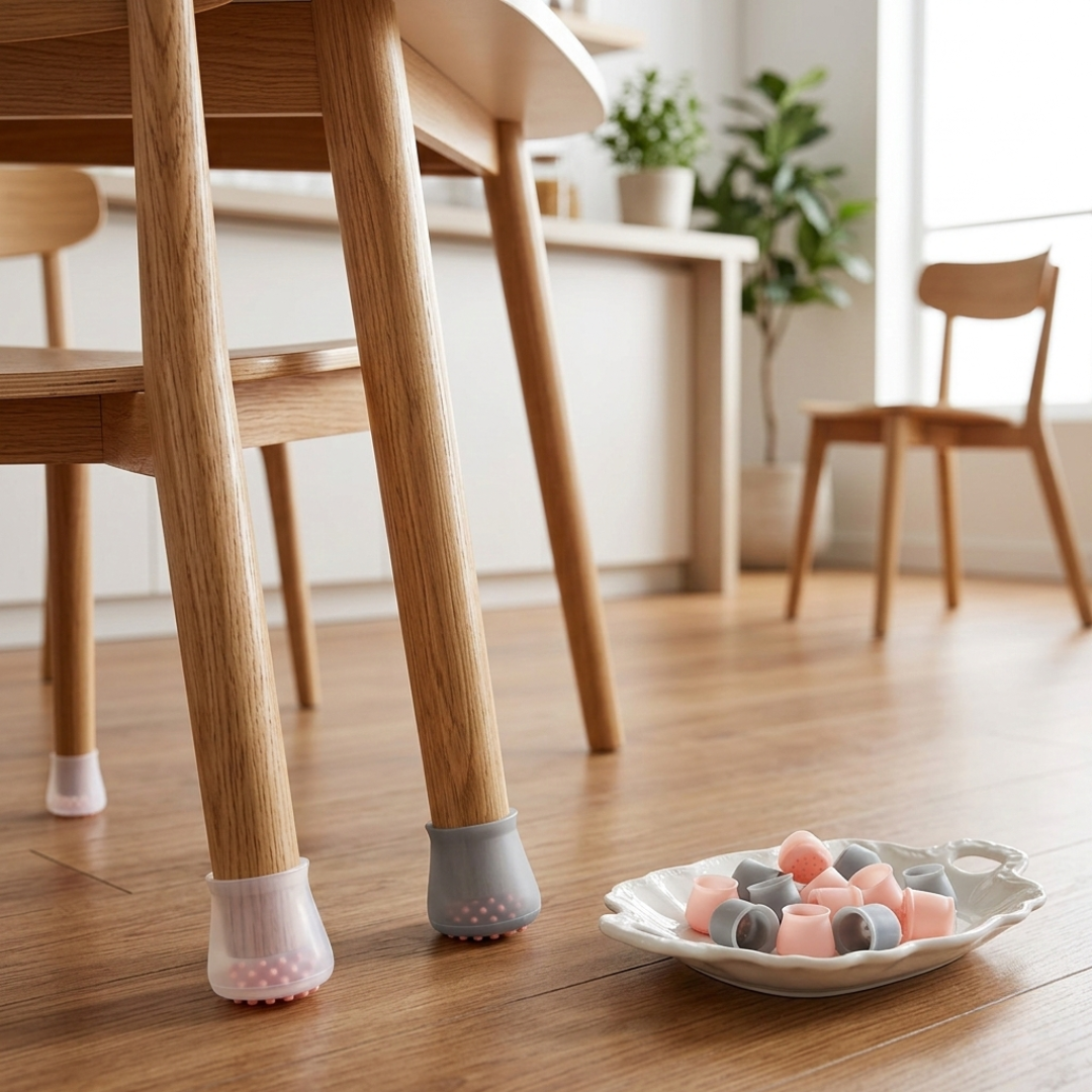 4PCS Silicone Chair Leg Protectors – Anti-Slip Floor Protection Caps