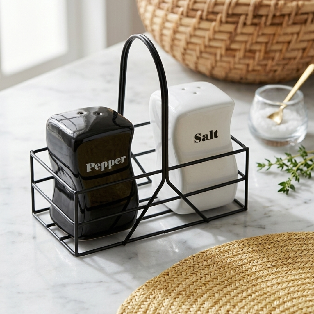 Ceramic Salt & Pepper Shakers Set 2 Pcs