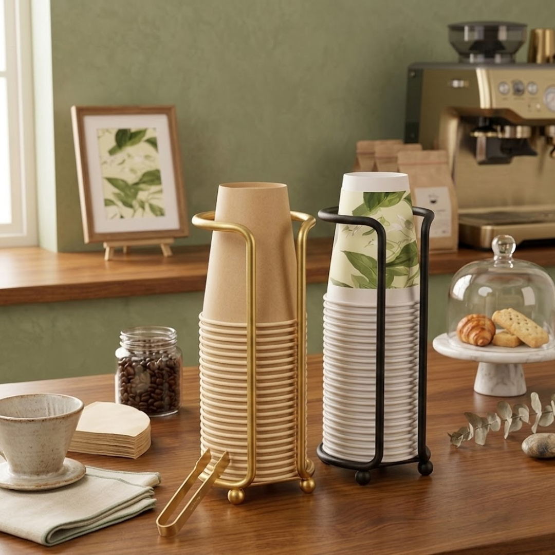 Metal Paper Cup Dispenser Mug Stand