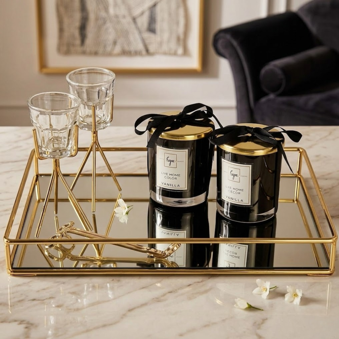 Golden Metal Makeup Organizer Rack 11.5x7 Inch