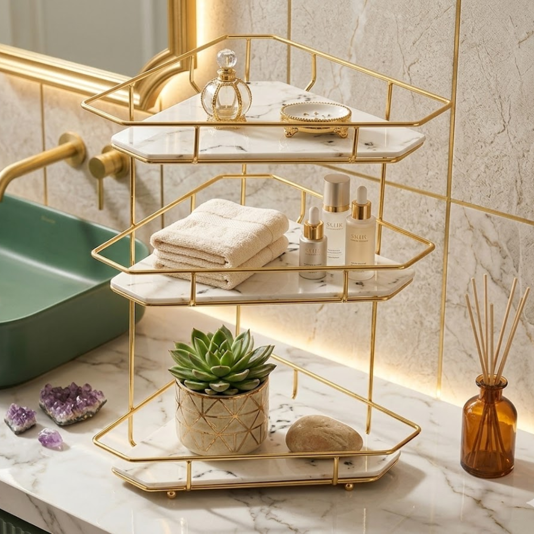 Black Metal Makeup Organizer 3 Tier 8.6x8.6x15