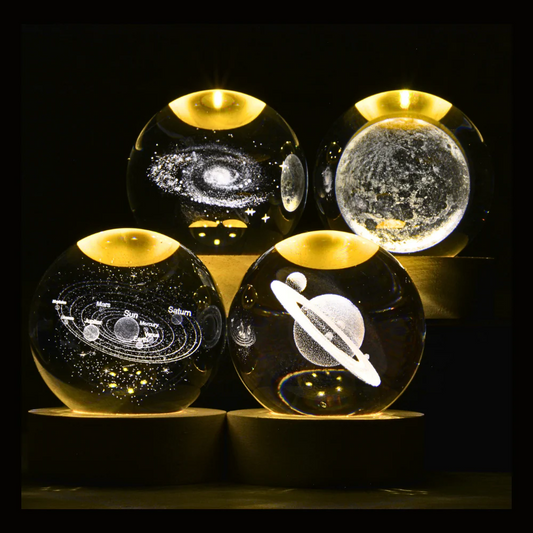 Galaxy Crystal Ball Lamp | 3D Planet Moon Night Light | Bedroom & Party Home Decor