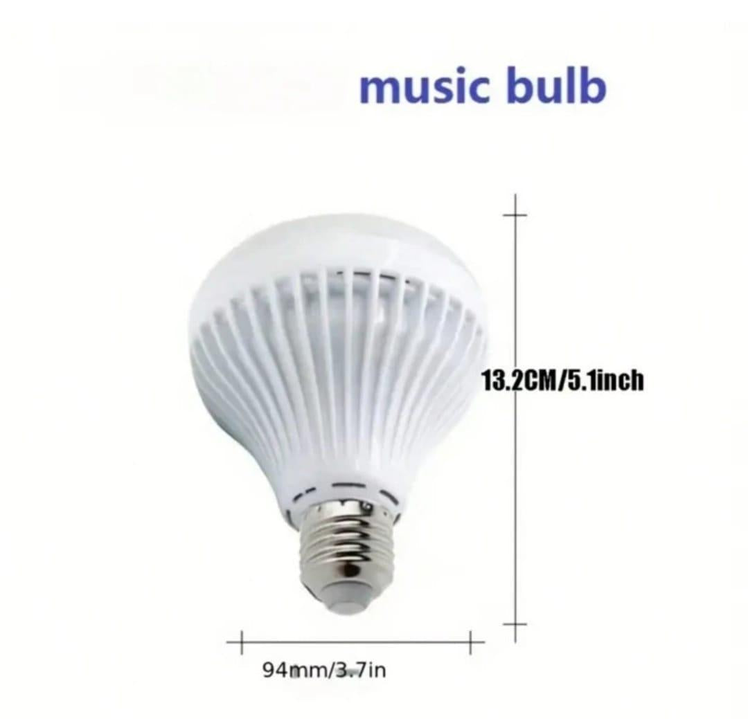 Smart LED RGB 12W Bluetooth Speaker Bulb – Color Changing Light with Remote & App Control (E27/B22)