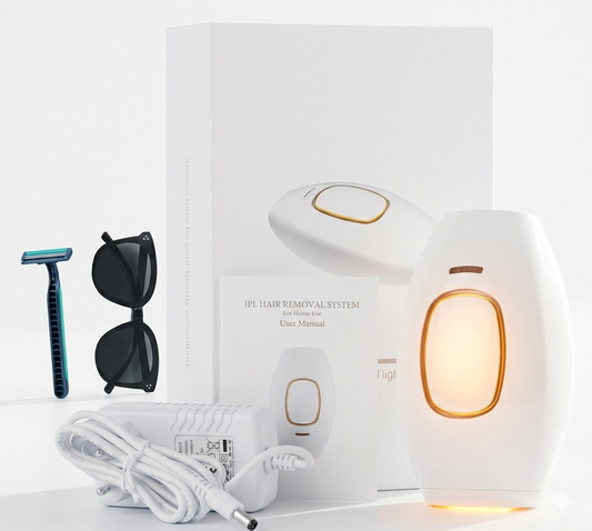 IPL Laser Hair Removal Handset for Women & Men with Razor & Safety Glasses