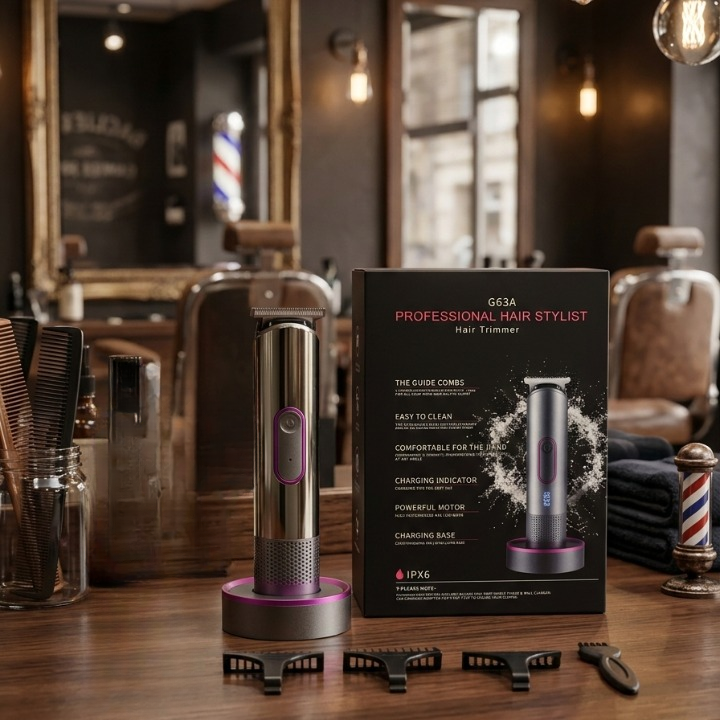 G63A Professional Hair & Beard Trimmer – Rechargeable Cordless