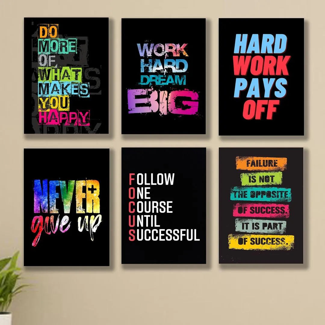 Alphabets Design Wall Art Photo Tiles Set 6 Pcs