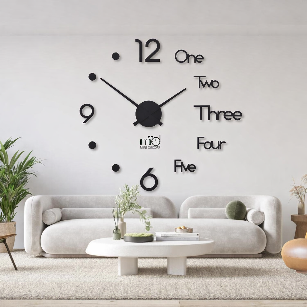 Modern Wall Clock 24x24 Laminated Wood