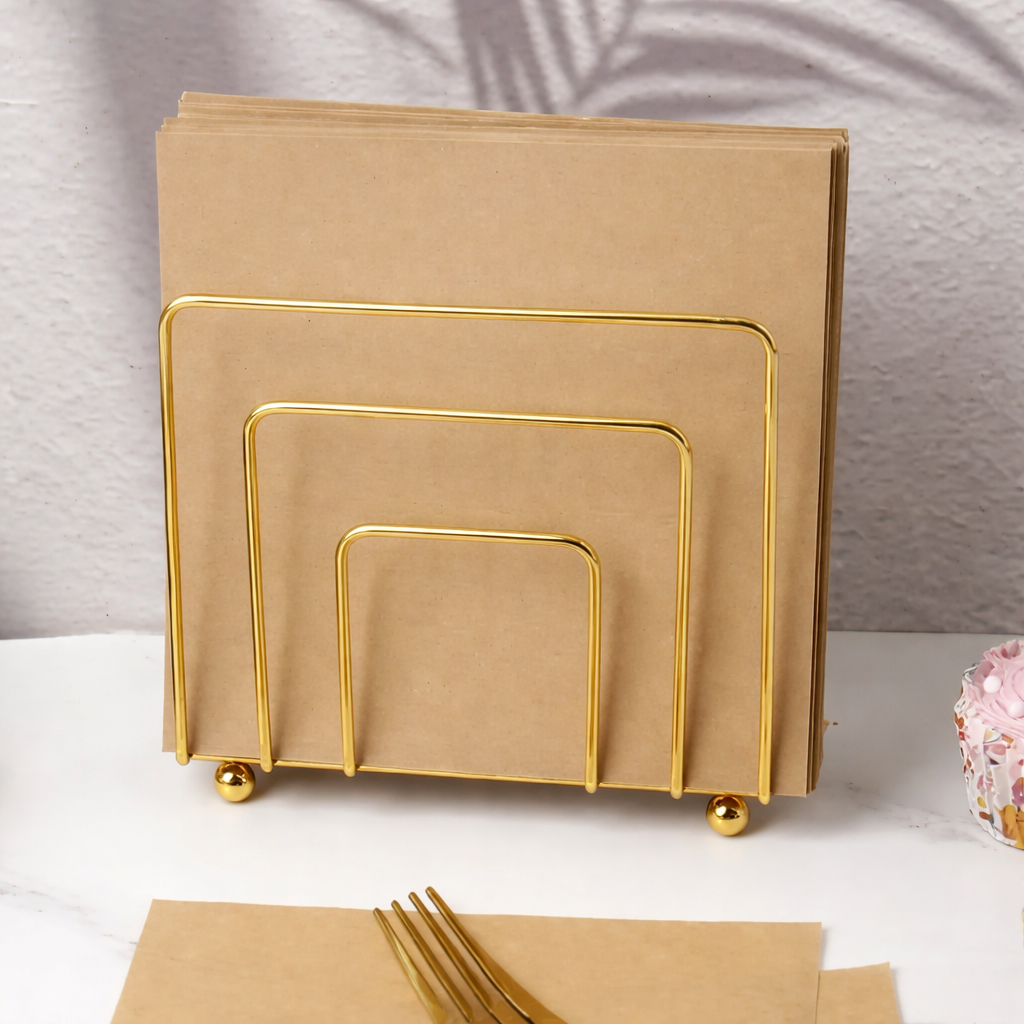 Golden Metal Napkin Holder for Dining table