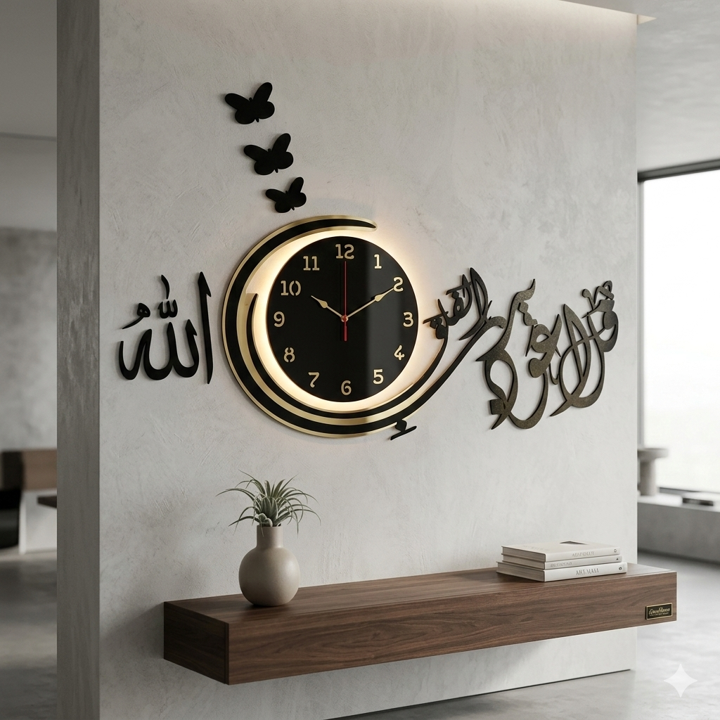 Qul Auzu Bi Rabbin Falak wall clock
