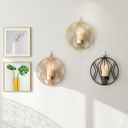 Golden Metal Candle Stand Home Decor
