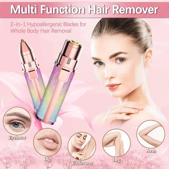 2 in 1 Rechargeable Eyebrow Trimmer Facial Hair Remover