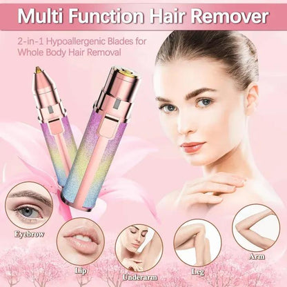 2 in 1 Rechargeable Eyebrow Trimmer Facial Hair Remover